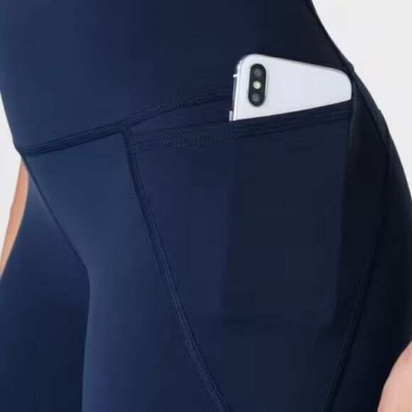 Sweaty Betty - Power Workout Colour Curve Leggings, Lightning Blue/Navy - Picture 3 of 6